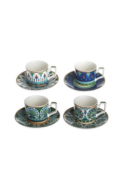 Lucky Art Calista Bone 4-Piece Coffee Cup Set