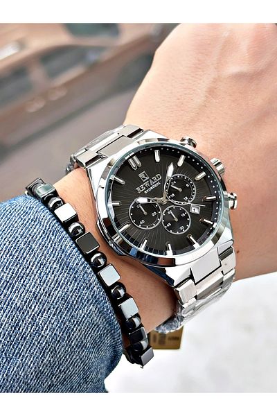 Reward Silver Color Functions Active Men Wrist Watch + Bracelet