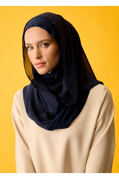 HOUSE OF MODEST -Chiffon Shawl-Dark Blue