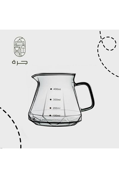 Jarrah سيرفر V60 - زجاجي شفاف مضلع | V60 Server White من جرة