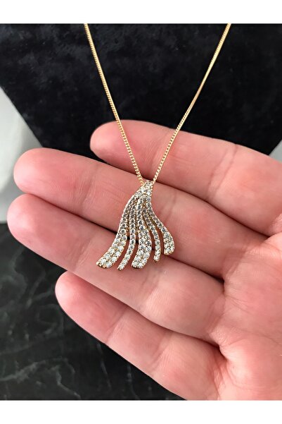 shop Stainless Steel Necklace Leaf Detail Stone Rose Gold 316L Does Not Tarnish