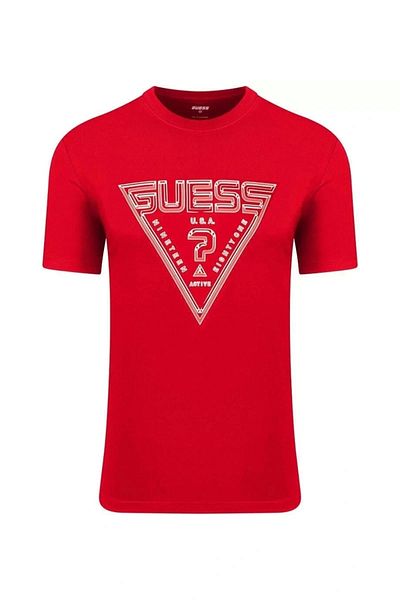 Guess Westly Cn T-Shirt Men's Red T-Shirt Z5Rı12J1314-G587