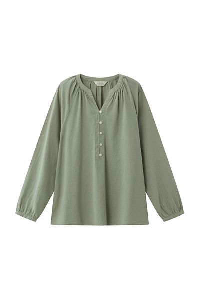 Giordano Women's V neck Half Placket Shirt