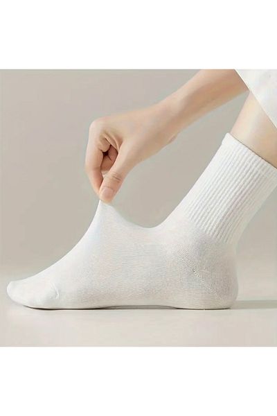 Bestrend 3 Pack White Unisex Tennis Socks 100% Cotton