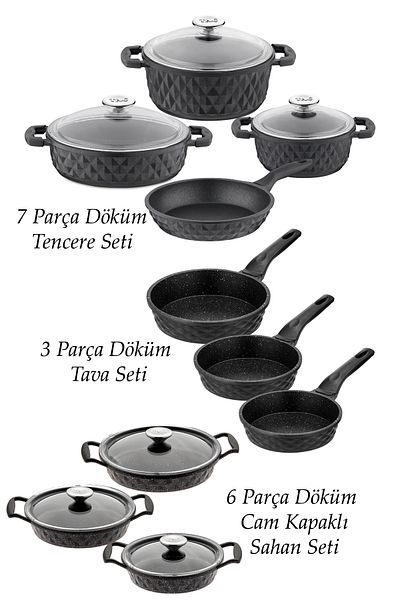 Taç Bella 16 Piece Cast Iron Cooking Set