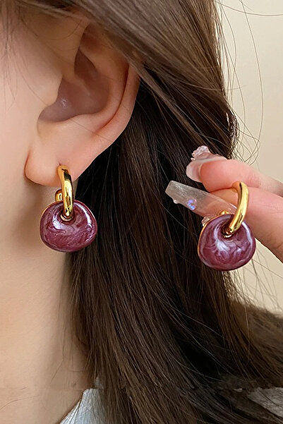 Glaren بورجوندي بيرليسسينت قطعتين تصميم الأقراط النسائية