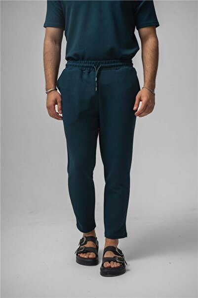 OUTFİT MAN Ανδρική φόρμα με κρυφό ανάγλυφο σχέδιο Boyfriend σε πράσινο χρώμα