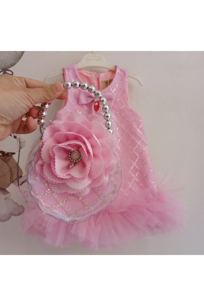 WECAN EXCLUSİVE Eteği Tütülü Simli Kız Çocuk Abiyesi