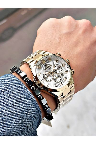 Reward Gold Color Functions Active Men Wrist Watch + Bracelet
