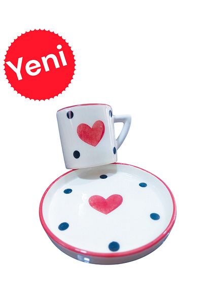 Ganita home Coffee Cup Gift Mother's Day Birthday Single Red with Heart