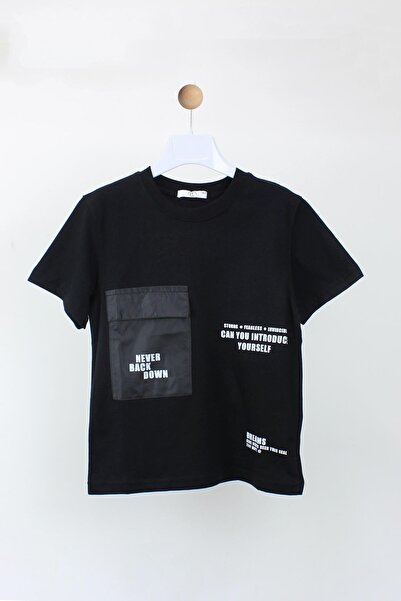 Minipomes Dečačka majica Sa džepovima crna