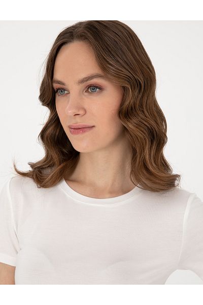Pierre Cardin White Regular Fit Crop T-Shirt 50306945-Vr013