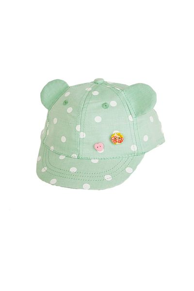 Kitti 1-4 Years 46cm Girl Speckle Pattern Eared Summer Adjustable Hat Cap Mint Y91002