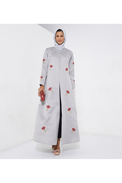 Rosette Abaya Gray jacket Maroon