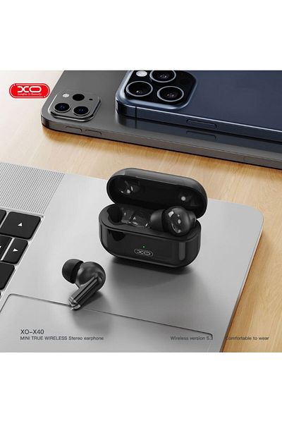 REDz Accessories Căști wireless, Xo-x40 Mini Tws, Bluetooth 5.3, capacitate 250 mAh, autonomie baterie 4 ore, negru