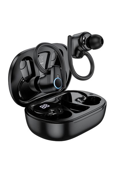 REDz Accessories Căști Bluetooth Hoco Eq8 Pure Joy, capacitate 500 mAh, autonomie baterie 7 ore, afișaj, negru