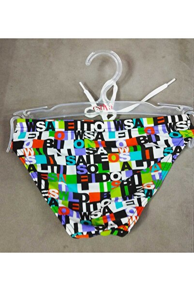 Estiva Letter Printed Lycra Boy Slip Swimsuit