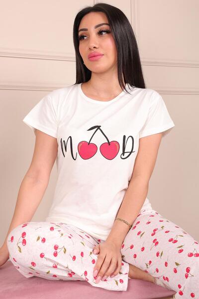 Niket Life Breast Memory Motif Women's Pajama Set - White