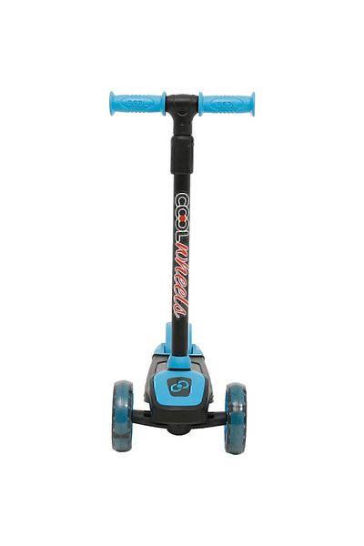 Scooter عجلات رائعة مضاءة بثلاث عجلات باللون الأزرق