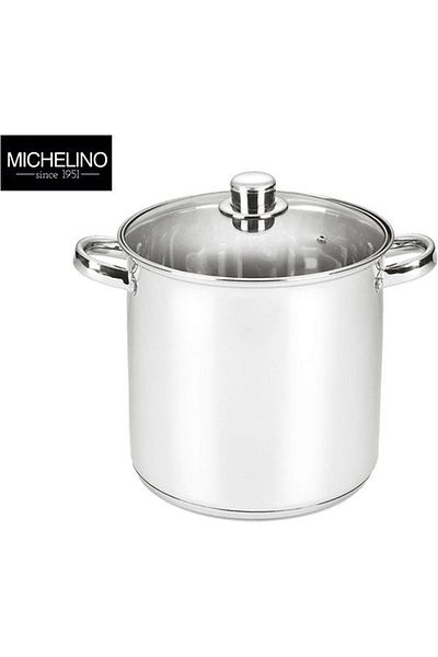 Michelino Michelino XXL pot with lid, 17 liters, 32 cm, stainless steel, silver