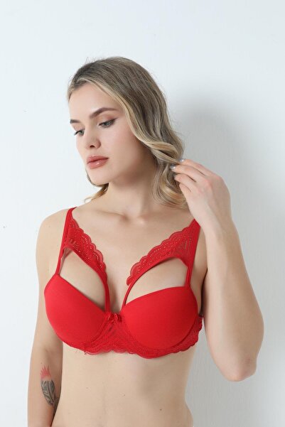 Niket Life Padded Flamed Butterfly Strap B Cup Bra RED