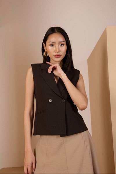 Bolivente Bitter Brown Regular Fit Lined Woven Vest