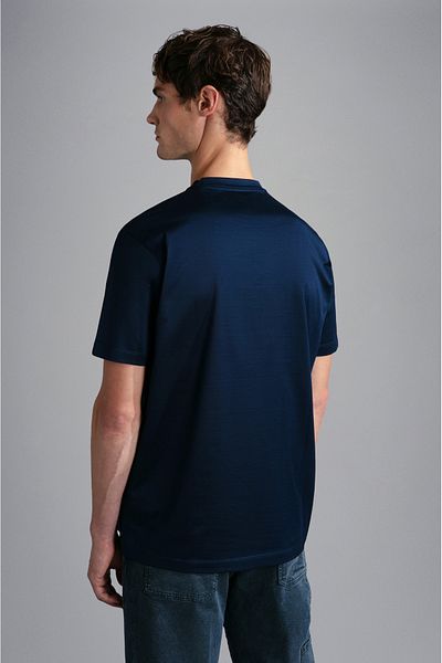 PAUL&SHARK Men's Brand Logo Detailed Crew Neck Regular Fit Navy Blue T-Shirt 24411021 A-013