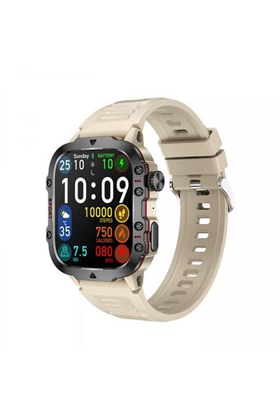 REDz Accessories Smart Watch, SmartWatch Model QX11, 420mAh Battery, Health and Sports Functions, Beige