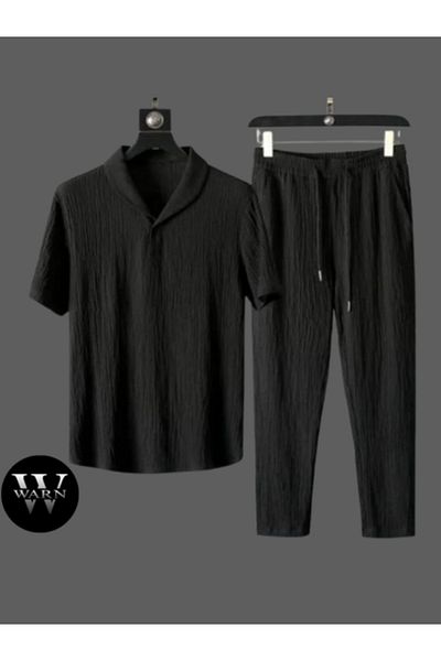 warn Bürümcük Crinkle Fabric Summer Lycra Unisex Women's Men's Long Sleeve Summer Suit