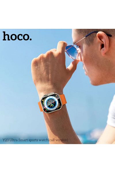 REDz Accessories Smart Watch Y23 Ultra HOCO, Call version BT5.3, 2.02” Screen, 300mAh Battery, Sports Strap, Orange