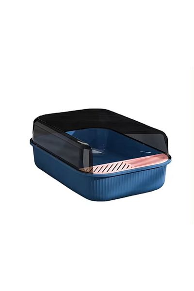 ABYZ Litiera pentru pisici, dimensiuni 50,5x34,5x18,5cm, culoare Albastru