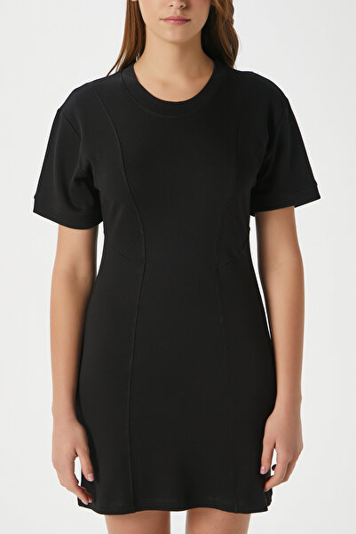 Ritnice Women's Mira Black Combed Cotton Dress