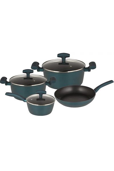 Michelino Michelino cookware set, 7 pieces, forged aluminum, non-stick coating, turquoise