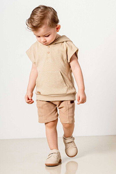 bombe Baby Kids Boy Bottom Top Double Set Tile-Camel