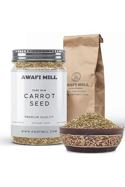 AWAFI MILL بذور الجزر | بذور جزر كاملة - زجاجة ١٠٠ غرام / ٣.٥ أونصة