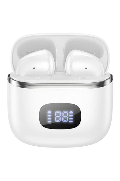 REDz Accessories Căști Bluetooth, Ghid muzical Hoco EQ1, Durată de viață a bateriei de 7 ore, Microfon și afișaj, Alb
