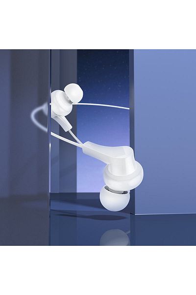 REDz Accessories Căști Hoco M114 Jia, cablu Type-C 1,2 m, compatibile cu iPhone 15/16 și Android, albe
