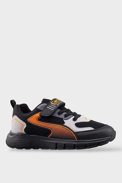 Liger Pantofi sport cu șireturi inteligente cu velcro pentru copii NEGRU - PORTOCALIU