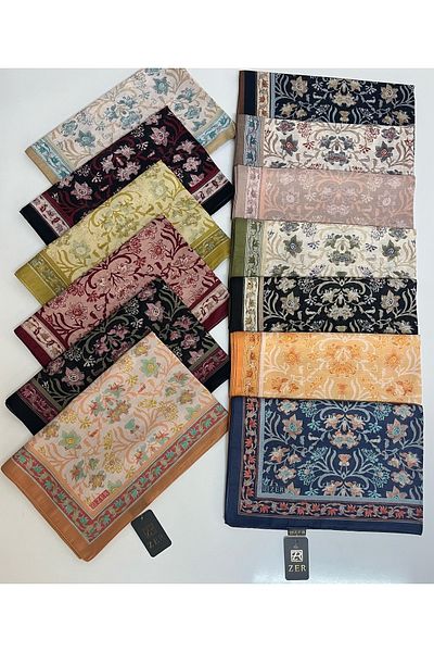 Butik Νέο μαλακό βιολογικό σάλι Zer με μοτίβο λουλουδιών χωρίς ολίσθηση
