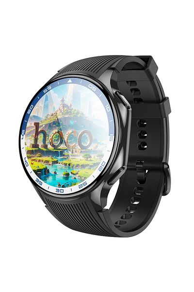 REDz Accessories Smart Watch Y24 HOCO, Bluetooth, 1.43” AMOLED Screen, 390mAh Battery, Multifunctional, Black