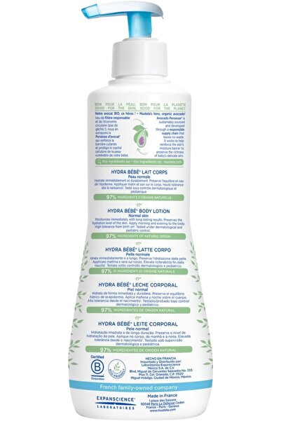 Mustela Body Lotion for Silky Hydrated Skin, Suitable for Sensitive Skin, 300 ml