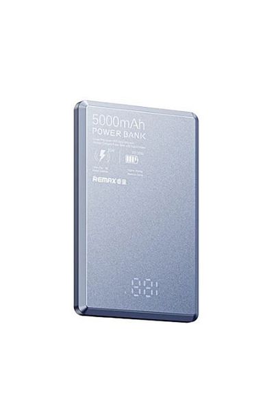 REDz Accessories Baterie Magsafe Ultra Slim, Remax RPP-107, 5000 mAh, Wireless și Type-C, Compatibil cu Apple, Albastră