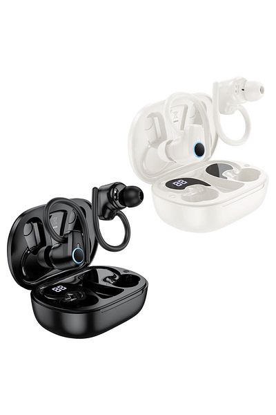 REDz Accessories Căști Bluetooth Hoco Eq8 Pure Joy, capacitate 500 mAh, autonomie baterie 7 ore, afișaj, negru