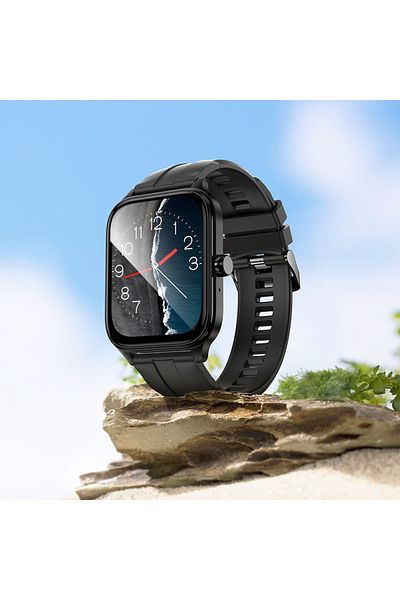 REDz Accessories Smart Watch Y27 Hoco, Call Version Bt5.0, 1.95” Screen, 230mah Battery, Sports Strap, Black