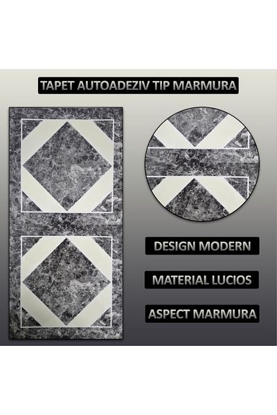 NEXTLY Set 50 X Tapet Autoadeziv Imitatie Marmura , Waterproof, Ajustabil, Adeziv Puternic, Usor