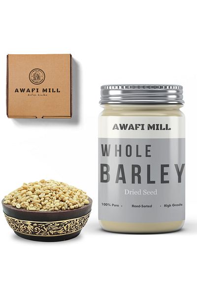 AWAFI MILL بذور الشعير الكاملة المجففة | حبوب - زجاجة ١٠٠ غرام / ٣.٥ أونصة