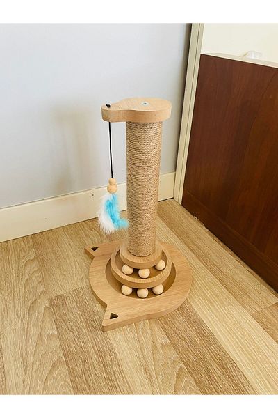 pethomealpi Cat Scratch Wooden Ball Cat Toy
