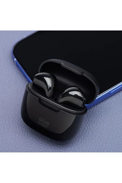REDz Accessories Căști wireless Blue Star Fi7, autonomie baterie 5 ore, Bluetooth TWS, baterie 180mAh, negru