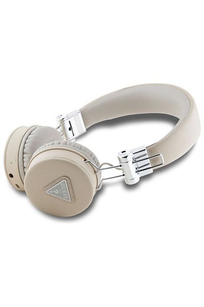 REDz Accessories Guess Wireless Headphones, Bluetooth, PU Textured Classic Round, Beige