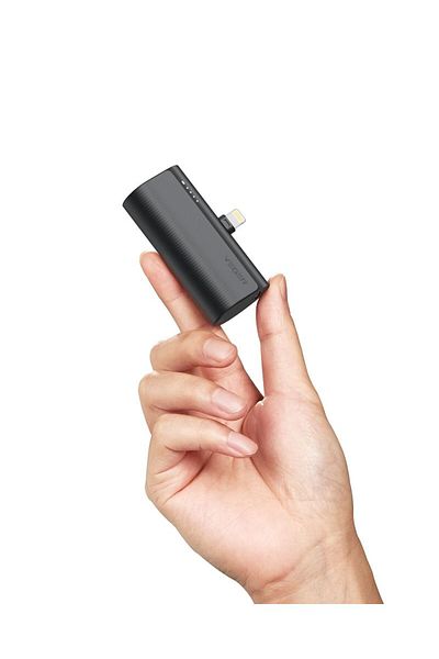 REDz Accessories External Battery 5000 Mah For Iphone 14/13/12, Built-in Lightning, Pd, Qc 3.0, 3a, 20w, Matte Black